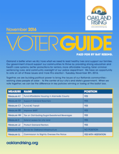 Oakland Rising’s Voter Guide to Local Measures