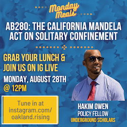 08.28.23 Monday Meals – AB280: The California Mandela Act on Solitary Confinement